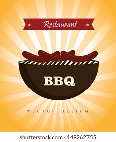 bbq restaurant over yellow background vector illustration 