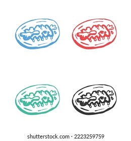 BBQ Ribs Icon, Meat Ribs, Bbq pork ribs icon, Grilled Ribs  vector icons in multiple colors