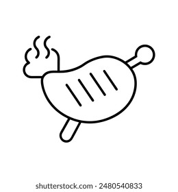 BBQ Ribs icon vector line art icon