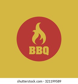 BBQ round symbol, vector illustration