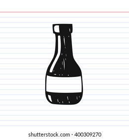BBQ sauce bottle doodle icon