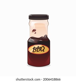 BBQ Sauce Bottle Icon. Barbecue Clipart Isolated On White Background