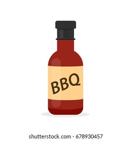 BBQ Sauce Bottle Icon. Barbecue Clipart Isolated On White Background