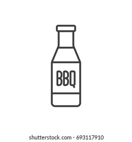 BBQ Sauce Bottle Line Icon.