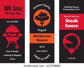 Salsa de barbacoa de calidad superior, ingredientes orgánicos y amigables para el consumo. Leche y soja sin aptas para el cerdo, la carne de vacuno o las aves de corral. Especias frescas. Banner promocional de publicidad, vector de estilo plano