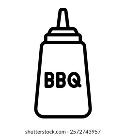 BBQ Sauce Vector Line Icon Design