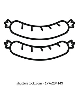 Bbq sausage icon. Outline Bbq sausage vector icon for web design isolated on white background