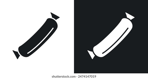 BBQ sausage icon set. Grilled sausage vector symbol. Beef sausage icon.