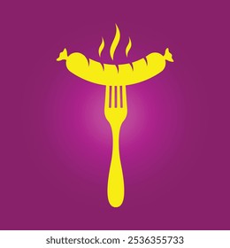 BBQ Sausage trendy artwork charming abstract vector illustration colorful applicable design.eps