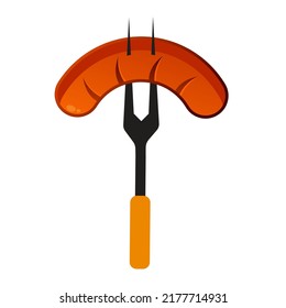 BBQ-Würstchen, Vektorgrafik-Logo-Symbol