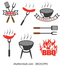 BBQ, set icons, logos,badges, labels 