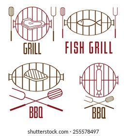 bbq set and vector design elements