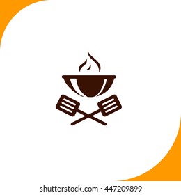 Bbq sign. Brown icon on white background