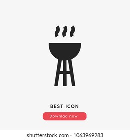 Bbq sign icon vector, grill barbecue modern symbol vector illustration for web and mobil app isolated on grey background
