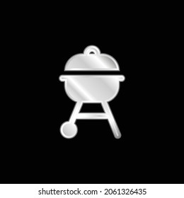 Bbq silver plated metallic icon
