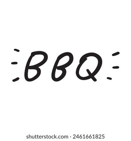 BBQ. Simple vector design. Handwriting phrase on white background. 