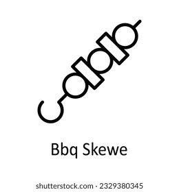 BBq Skewe Vector Umriss Icon Design Illustration. Symbol für Lebensmittel und Getränke auf weißem Hintergrund EPS10-Datei 