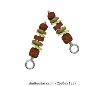  bbq skewer icon 3d illustration render