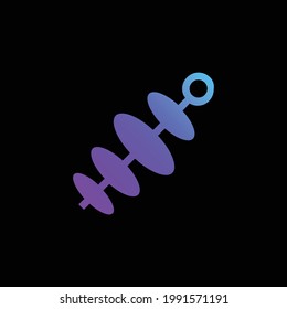 Icono de vector de degradado azul de Skewewers