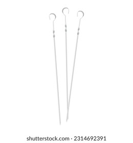 BBQ skewers on white background