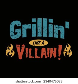 BBQ Smokehouse Grillin Lockup Logo For TShirt Design