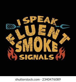 BBQ Smokehouse Saying In Type Lockup Logo For TShirt Design
