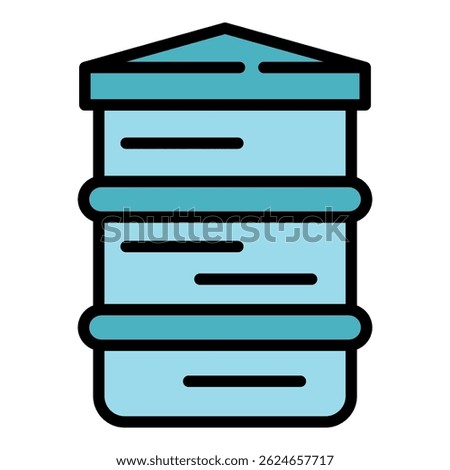 Bbq smoker icon. Outline bbq smoker vector icon color flat isolated