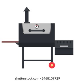 Bbq smoker vector cartoon illustration isolated on a white background.