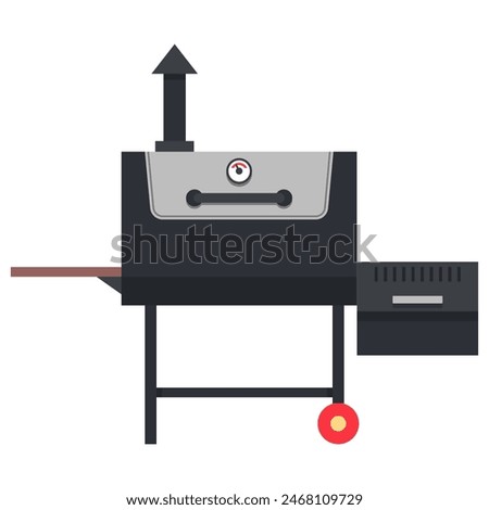 Bbq smoker vector cartoon illustration isolated on a white background.