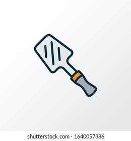 Bbq spatula icon colored line symbol. Premium quality isolated barbecue tool element in trendy style.
