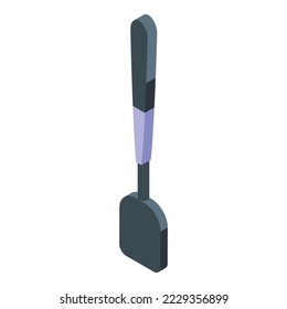Icono de espátula bbq vector isométrico. Parrilla de cocina. Herramienta de alimentación