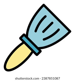 Bbq spatula icon outline vector. Grill utensil. Cooking kitchen color flat