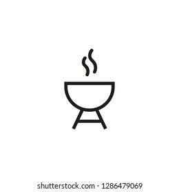 BBQ stand line icon. Meat, frying, picnic. Food concept. Can be used for topics like cooking, family gatherings, parties