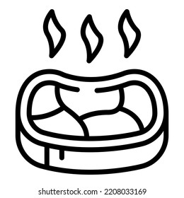 Bbq steak icon outline vector. Meat beef. Rib ham