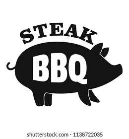 Bbq steak logo. Simple illustration of bbq steak vector logo for web design isolated on white background