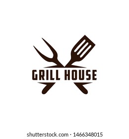 BBQ and Steakhouse logo set. Vintage barbecue emblems. Restaurant labels, emblems, logo