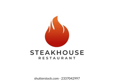 BBQ and Steakhouse logo, logo template for steakhouse restaurant