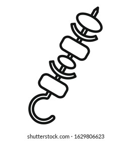 Bbq stick icon. Outline bbq stick vector icon for web design isolated on white background