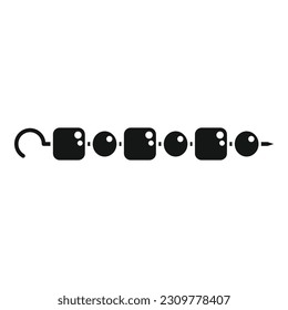 Bbq stick icon simple vector. Grill food. Dinner fire