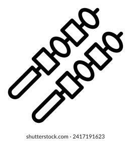 BBQ Stick Vector Line Icon Design