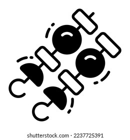 Icono vectorial de palos de barbacoa aislado en fondo blanco