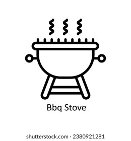 Bbq Stove  vector  outline Design illustration. Symbol on White background EPS 10 File 