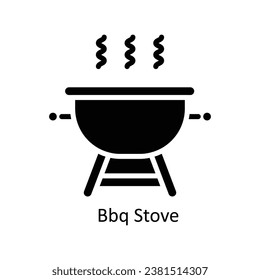 Bbq Stove  vector Solid Design illustration. Symbol on White background EPS 10 File 