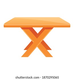 Bbq table icon. Cartoon of bbq table vector icon for web design isolated on white background