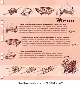 BBQ template menu design with image, text and prices