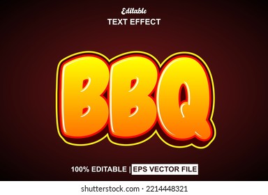 BBQ text effect with 3d style and editable