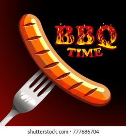 BBQ time - Sausage on a fork