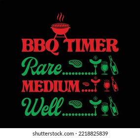 BBQ Timer rare medium well t shirt design