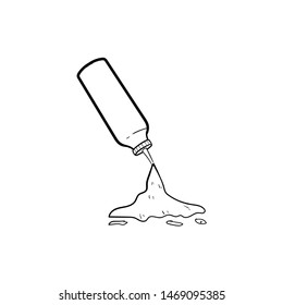BBq tomato sauces hand drawn outline doodle