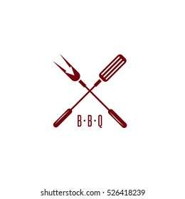 bbq tools with arrow simple icon vector design template